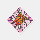 SWEET 16誕生日おもしろいレトロ漫画ブックピンク スタンダードカクテルナプキン (角)