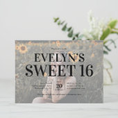 Sweet 16誕生日エレガント 5フォト招待状 招待状 (スタンド正面)