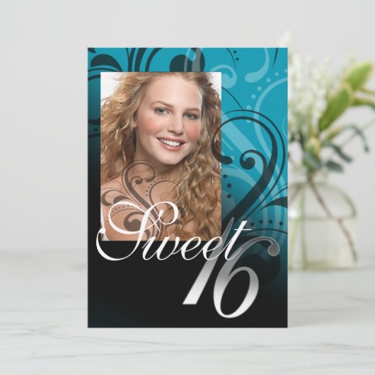 Sweet 16誕生日パーティーの写真 招待状 (スタンド正面)