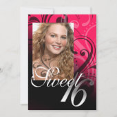 Sweet 16誕生日パーティーの写真 招待状 (正面)