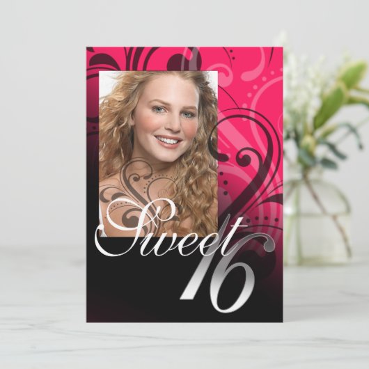 Sweet 16誕生日パーティーの写真 招待状 (スタンド正面)