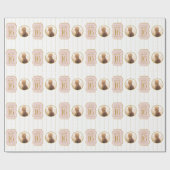 Sweet 16誕生日ピンク金ゴールドパーソナライズされた写真 ラッピングペーパー (フラット)