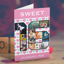 Sweet 16誕生日フォトカード カード
