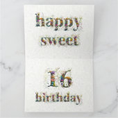 Sweet 16 お誕生日おめでとう 野の花のテキスト カード (内部)