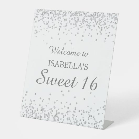 Sweet 16 ウェルカム 名前入り 台座サイン (正面)