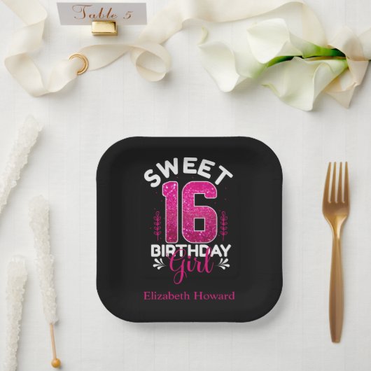 Sweet 16 オリジナルデザイン ペーパープレート (ウェディング)