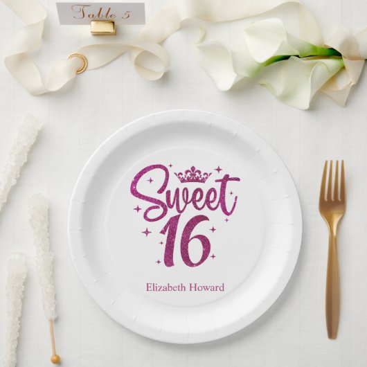 Sweet 16 オリジナル紙製品 ペーパープレート (ウェディング)