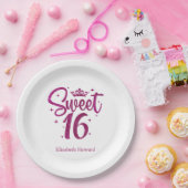 Sweet 16 オリジナル紙製品 ペーパープレート (パーティー)