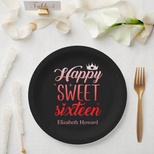 Sweet 16 オリジナル 紙製品 ペーパープレート (ウェディング)