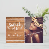 SWEET 16 オークウッド ラスティックパーティー 写真 招待状 (スタンド正面)