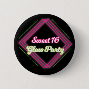Sweet 16 グローパーティーファバーボタンピン 缶バッジ