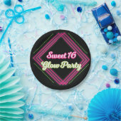Sweet 16 グロー パーティー プレート (パーティー)