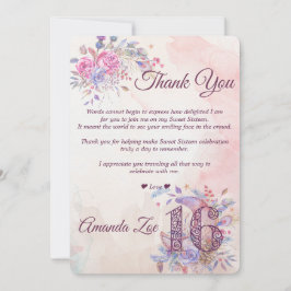 Sweet 16 サンクスカード 招待状