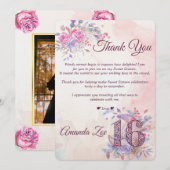 Sweet 16 サンクスカード 招待状 (正面/裏面)