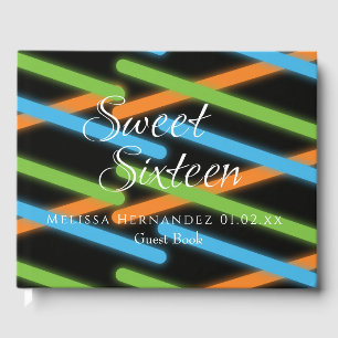 Sweet 16 ネオン 暗闇で光る レーザー 幾何学模様 ゲストブック