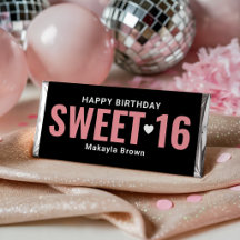 Sweet 16 ハッピーバースデー ピンク ブラック