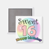 Sweet 16 ハッピーバースデー マグネット (正面/裏面)