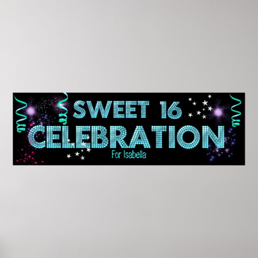 Sweet 16 バナーポスター ターコイズブルー ポスター (正面)