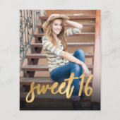 Sweet 16 バースデーパーティー招待状 写真付き (正面)