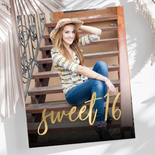 Sweet 16 バースデーパーティー招待状 写真付き