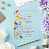 Sweet 16 バースデーパーティー ワイルドフラワーの草原 アクリル招待状 (インサイチュ (ウェディング))