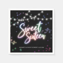 Sweet 16 バースデー カラフル ネオン グロー ダーク パーティー