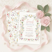 Sweet 16 パステルカラーの花畑の誕生日パーティー 招待状