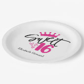 Sweet 16 パーソナライズデザイン ペーパープレート (アングル)
