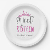 Sweet 16 パーソナライズデザイン ペーパープレート (正面)