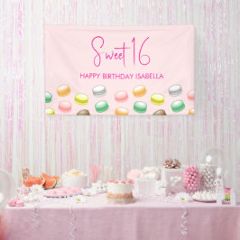 Sweet 16 パーティーバナー マカロン 横断幕