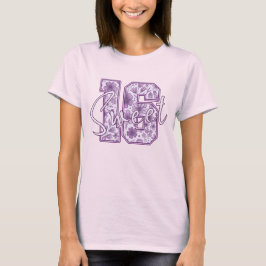 Sweet 16 パープル ラベンダー フラワー 16歳の誕生日プレゼント tシャツ