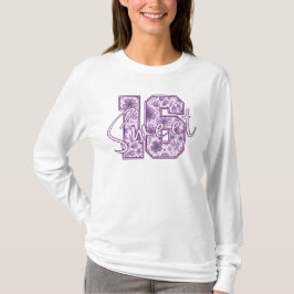 Sweet 16 パープル ラベンダー フラワー 16歳の誕生日プレゼント tシャツ