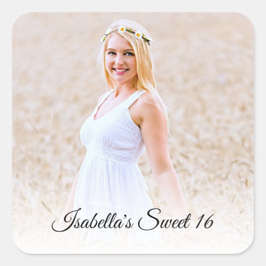 Sweet 16 フォトカスタム スクエアシール (正面)
