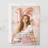 Sweet 16 フォトバースデー 招待状 (正面)