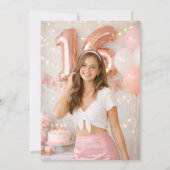 Sweet 16 フォトバースデー 招待状 (裏面)