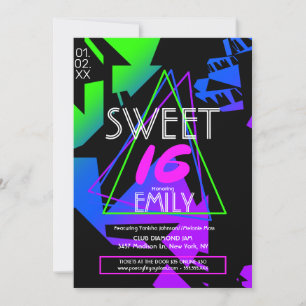 Sweet 16 フライヤークラブテーマプロモーション招待状 招待状