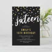 Sweet 16 ブラックゴールド コンフェティ 招待状 (スタンド正面)