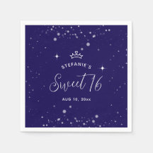 Sweet 16 プリンセス ティアラ クラウン ネイビーブルー 誕生日