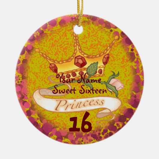 Sweet 16 プリンセス バースデー オーナメント (正面)