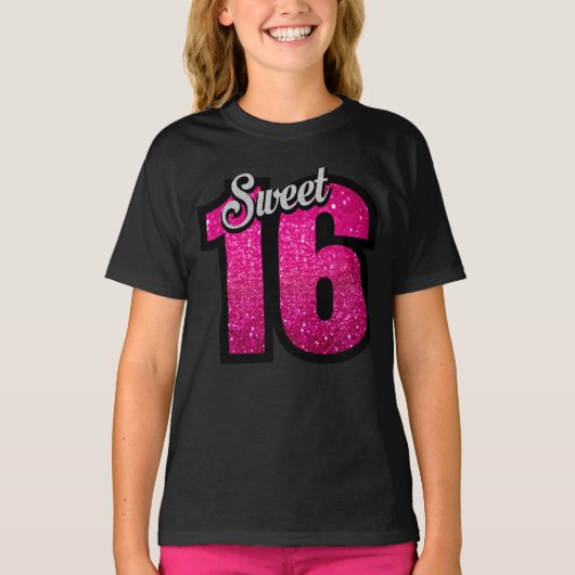 SWEET 16 女の子 誕生日 Tシャツ トップス (正面)