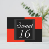 Sweet 16 招待状 ブラック レッド (スタンド正面)