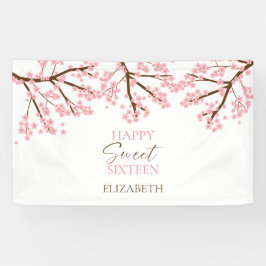 Sweet 16 桜の花 誕生日 春の花 横断幕