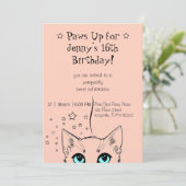 Sweet 16 猫の誕生日 招待状 (スタンド正面)