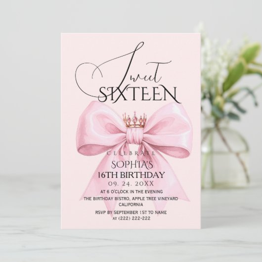 Sweet 16 誕生日パーティー 招待状 (スタンド正面)