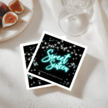 Sweet 16 誕生日 ティール ネオン グロー ダーク パーティー