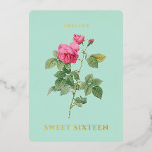 Sweet 16 誕生日 フローラル ミントグリーン ゴールド