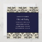 Sweet 16 | 青と黒のダマスク柄の招待状 招待状 (裏面)