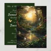 Sweet 16 魔法の森の川 うさぎの妖精 招待状 (正面/裏面)