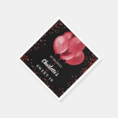 Sweet 16 黒 赤 風船 スタンダードカクテルナプキン (角)