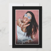 「Sweet 16」16歳モダンの誕生日パーティー写真 招待状 (裏面)